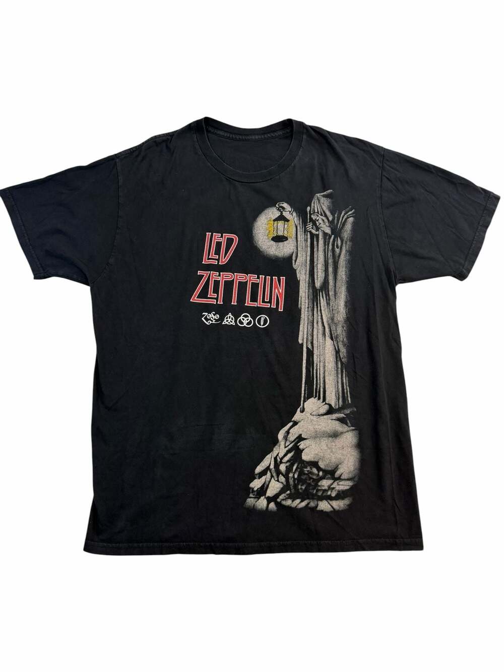 Led Zeppelin Shirt Mens M Black Hermit Lantern Graphic Rock Band Tee